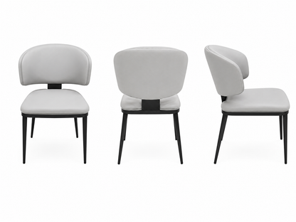 Velvet/ Leather Dining Chair w/stainless leg