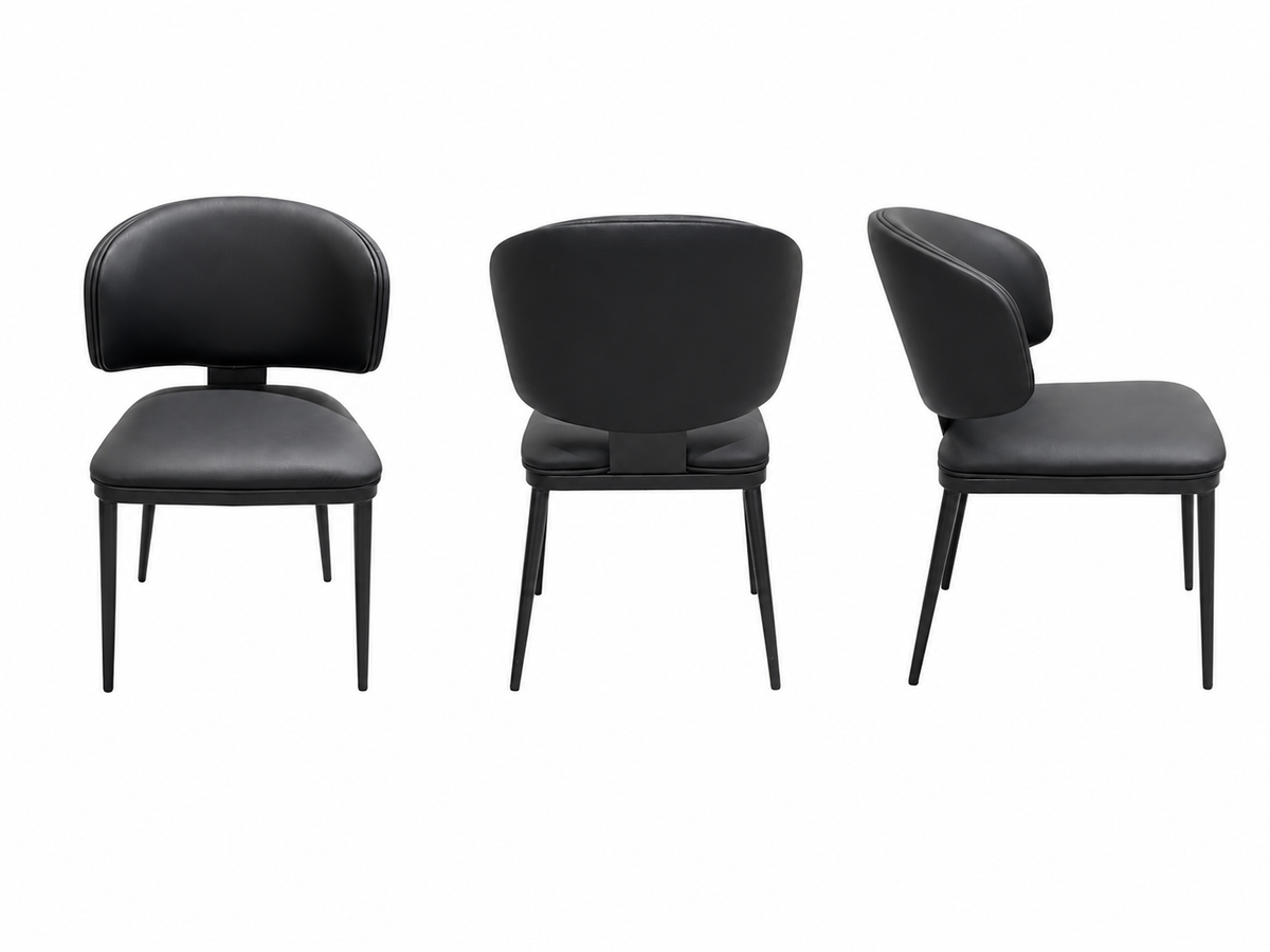 Velvet/ Leather Dining Chair w/stainless leg