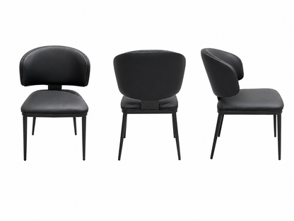 Velvet/ Leather Dining Chair w/stainless leg