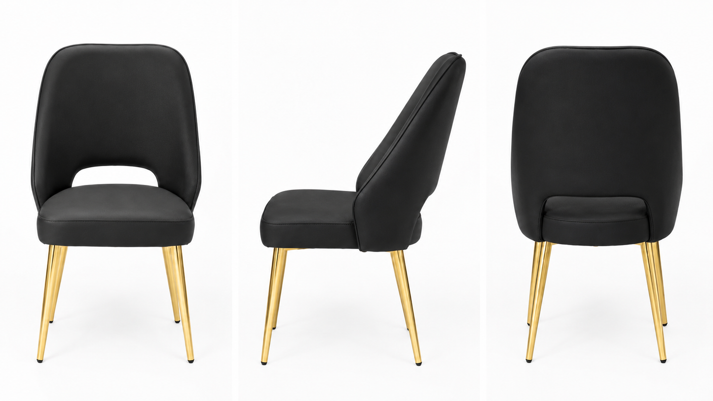 PU Leather Dining Chair w/ Stainless Legs