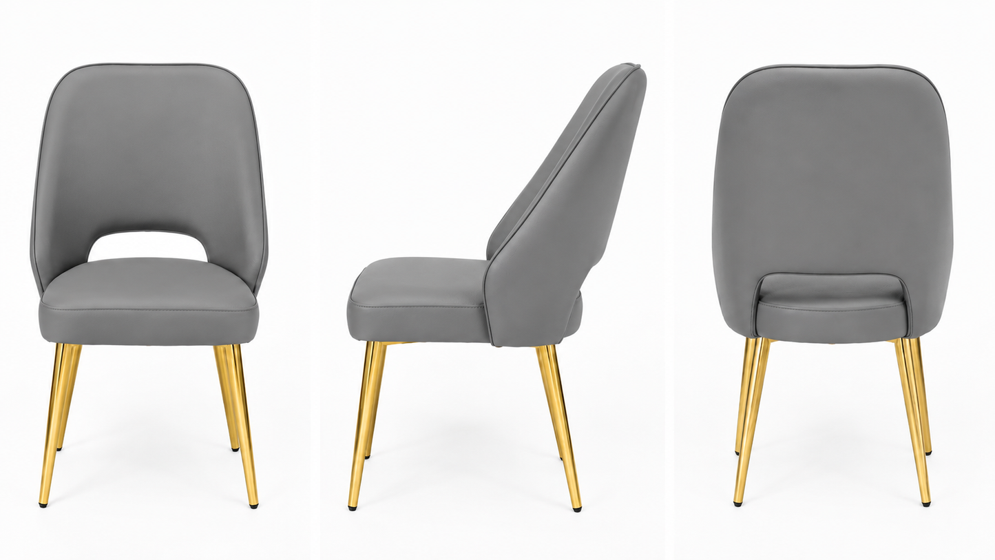PU Leather Dining Chair w/ Stainless Legs