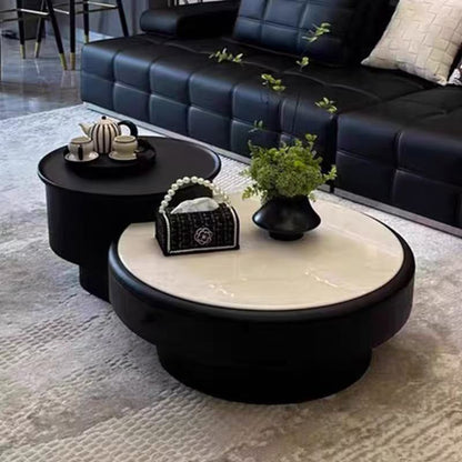 Monroe Modern Round Lift-Top Coffee Table with Storage – Black & White