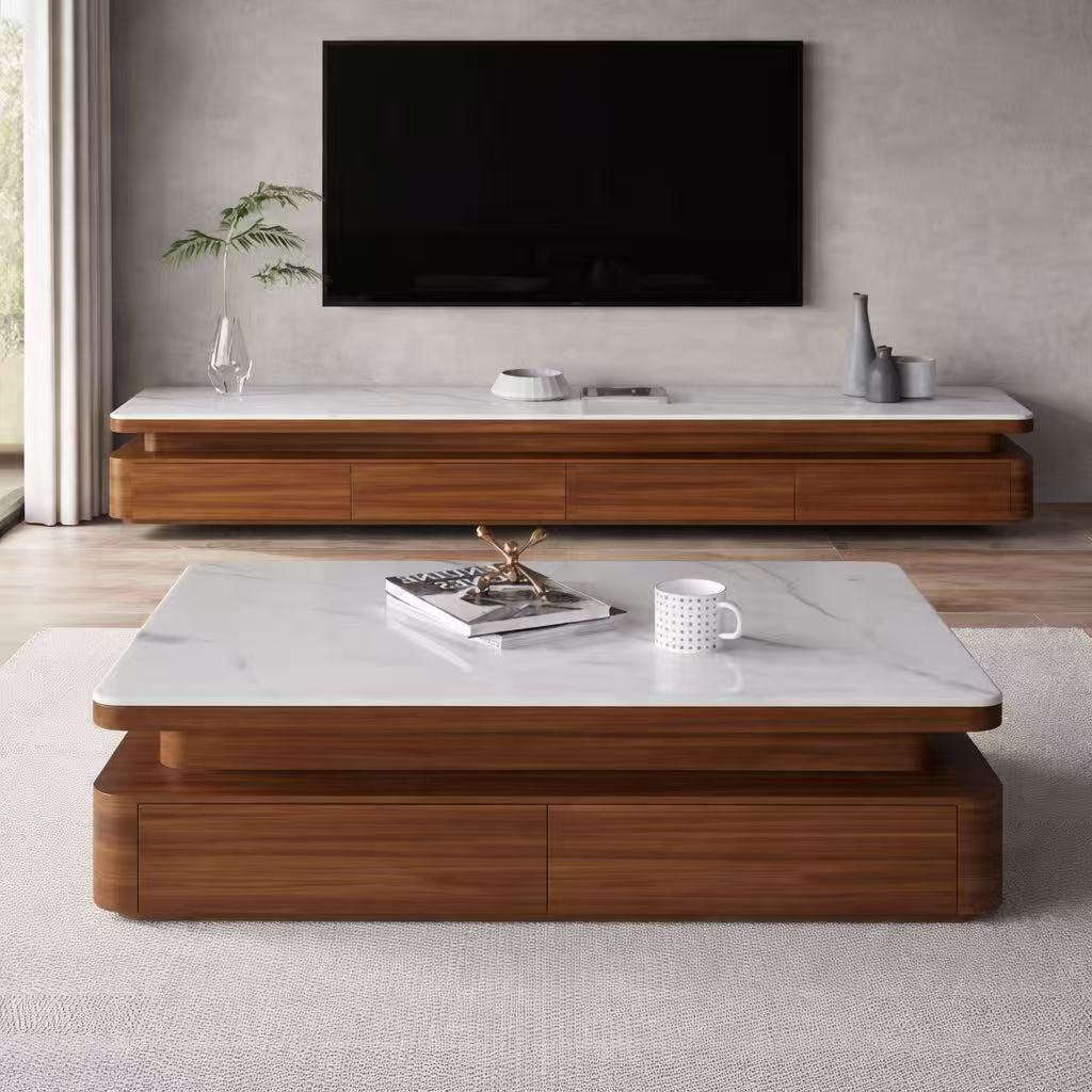 Lucerne Marble Coffee Table & TV Unit