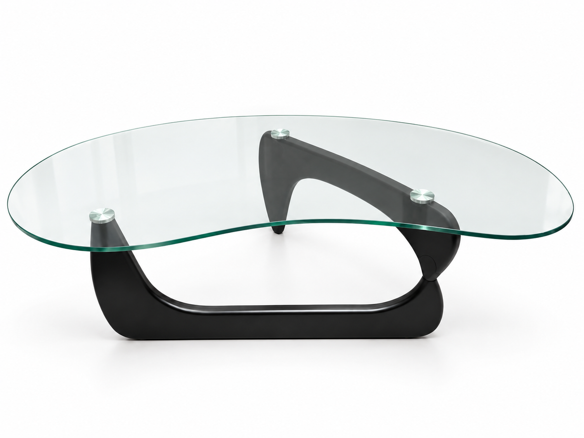 Nova Modern Curved Glass Coffee Table – Clear / Smoked Brown