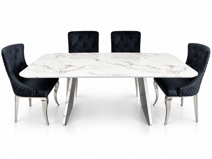 Valencia V Shape Marble Leg Dining Table
