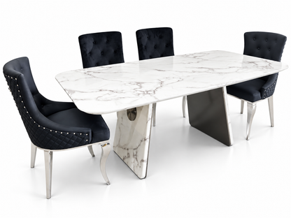 Valencia V Shape Marble Leg Dining Table