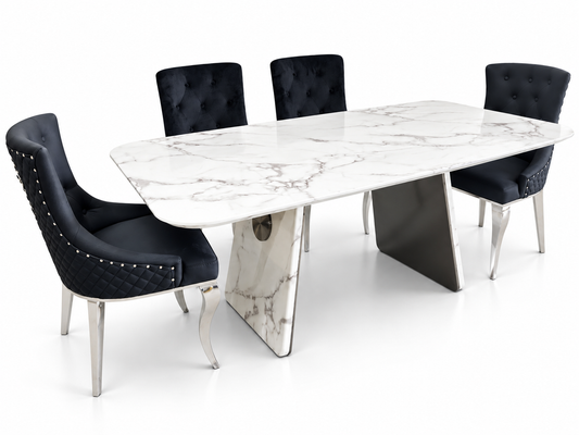 Valencia V Shape Marble Leg Dining Table