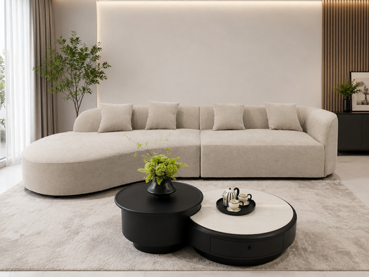 Sorrento Curved Chaise Lounge Sofa