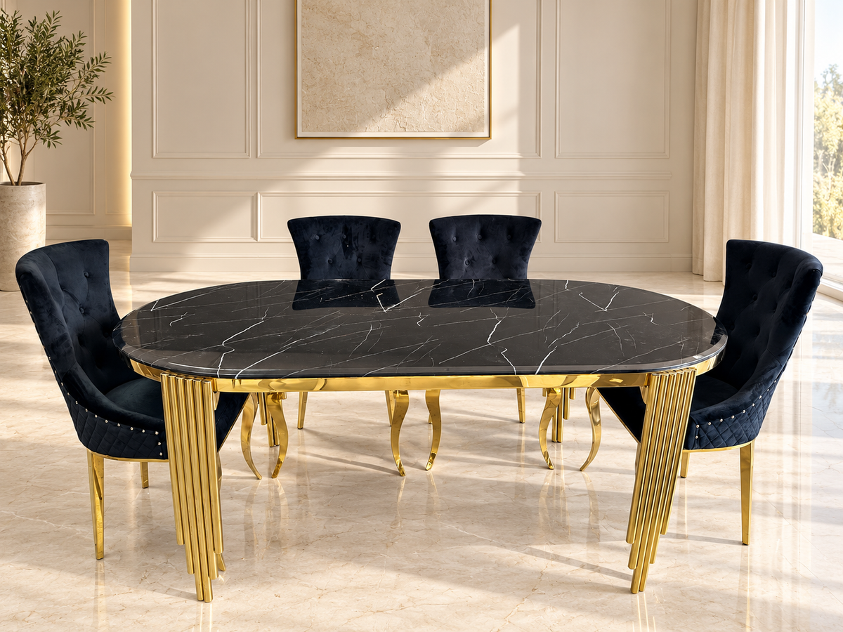 Aurelia Luxury Marble Oval Dining Table