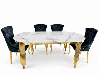 Aurelia Luxury Marble Oval Dining Table