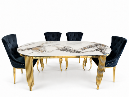 Aurelia Luxury Marble Oval Dining Table
