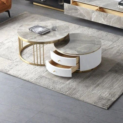 Luxury Artificial Marble Top Round Coffee Table