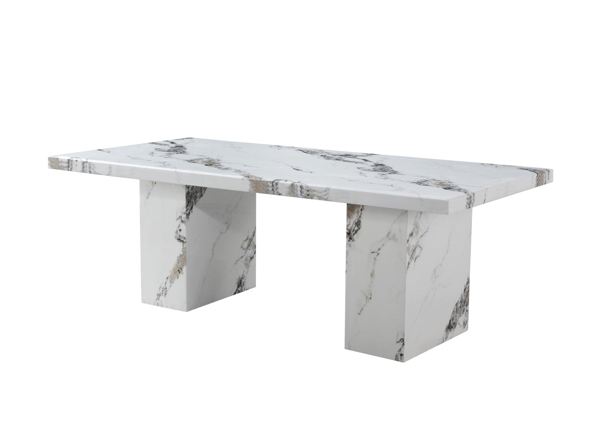 (8810-5) Real Marble Dining Table W/ Double Marble Leg