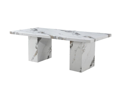 (8810-5) Real Marble Dining Table W/ Double Marble Leg