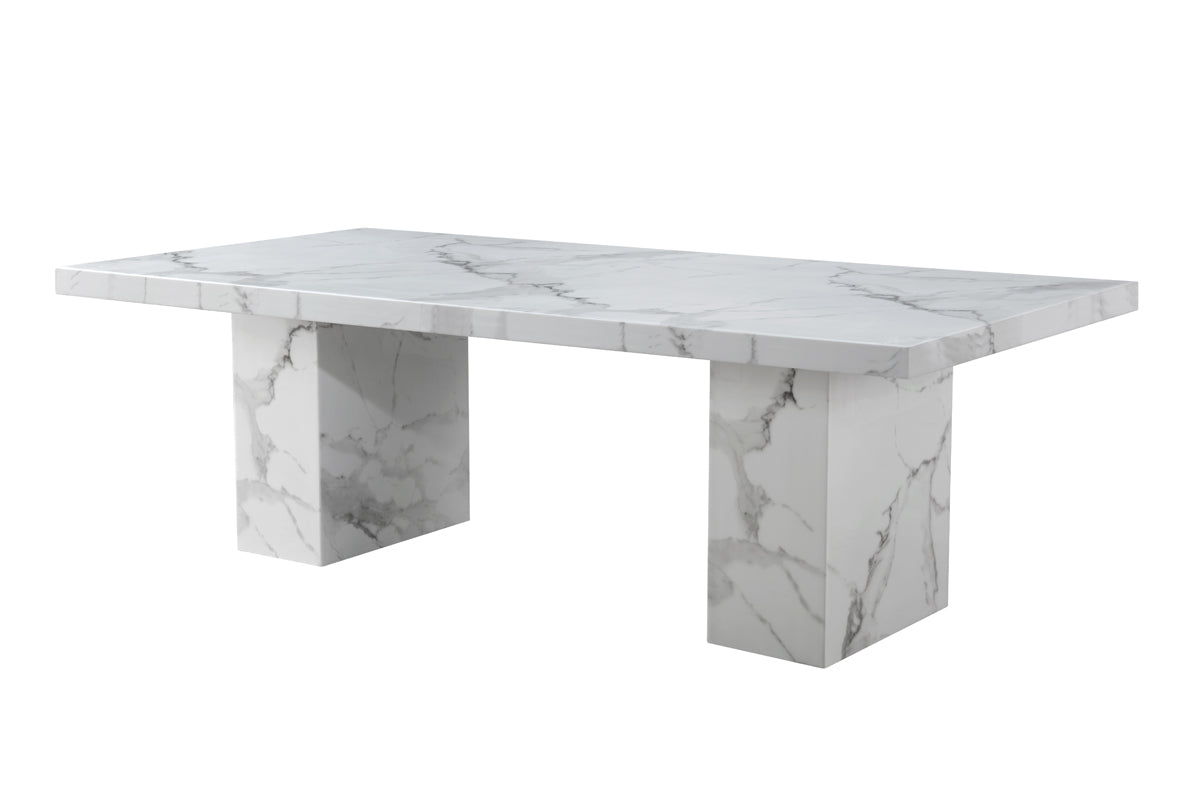(8810-5) Real Marble Dining Table W/ Double Marble Leg
