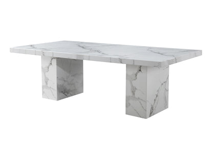 (8810-5) Real Marble Dining Table W/ Double Marble Leg