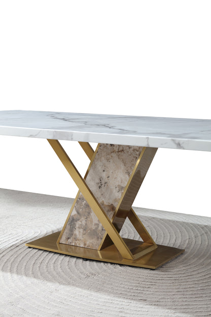 (809) Sintered stone Dining Table w/ sintered stone Leg