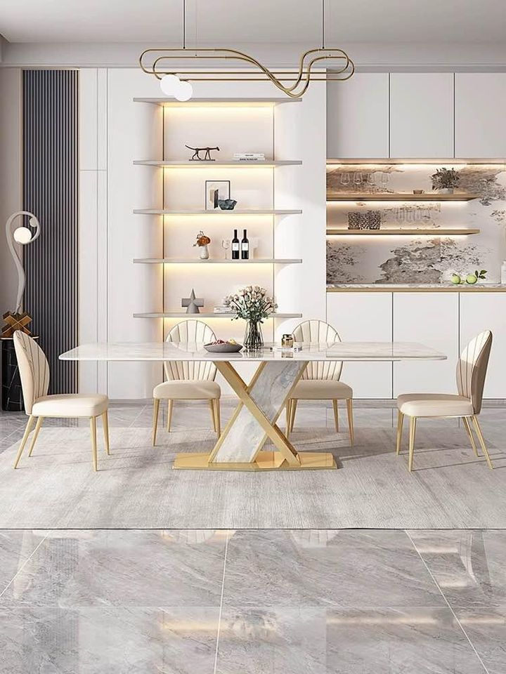 (809) Sintered stone Dining Table w/ sintered stone Leg