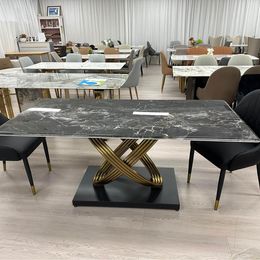 Real Marble Dining Table Gold Leg