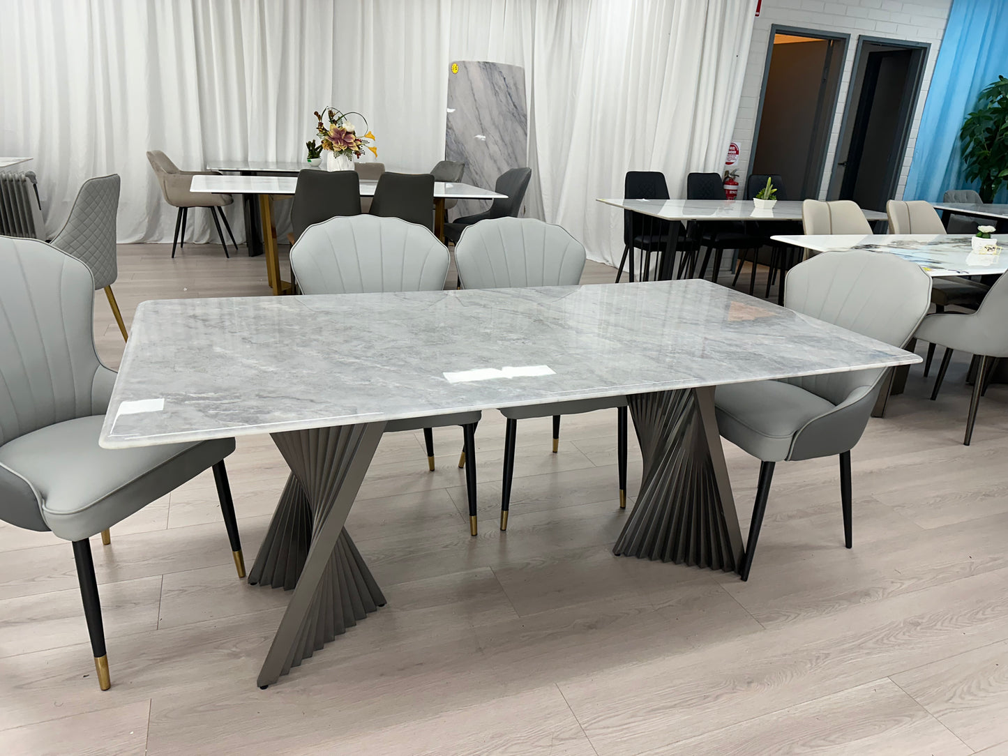 Real Marble 3cm Thicker Dining Table Stainless Leg