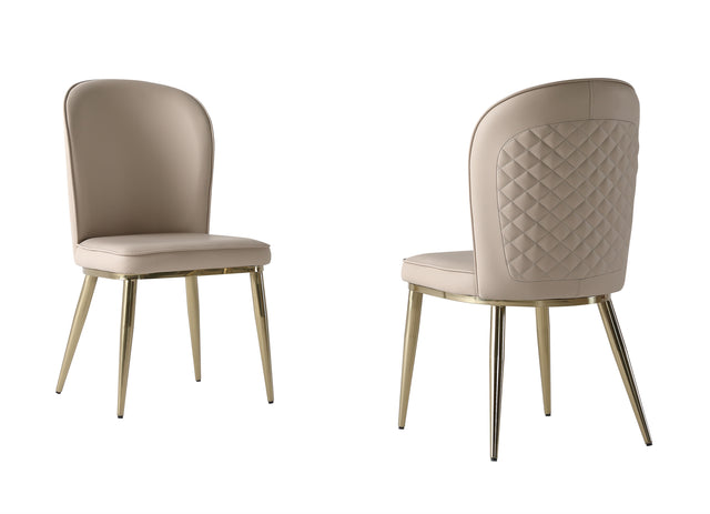 Velvet Dining Chair Cream Gold Leg