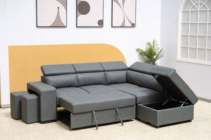 PU leather bed sofa
