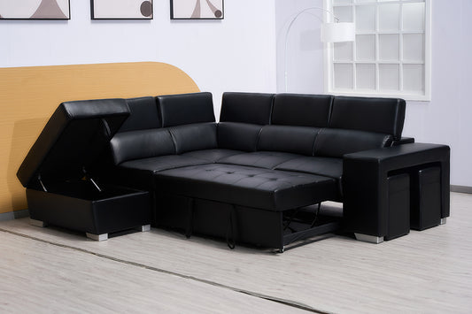 PU leather bed sofa