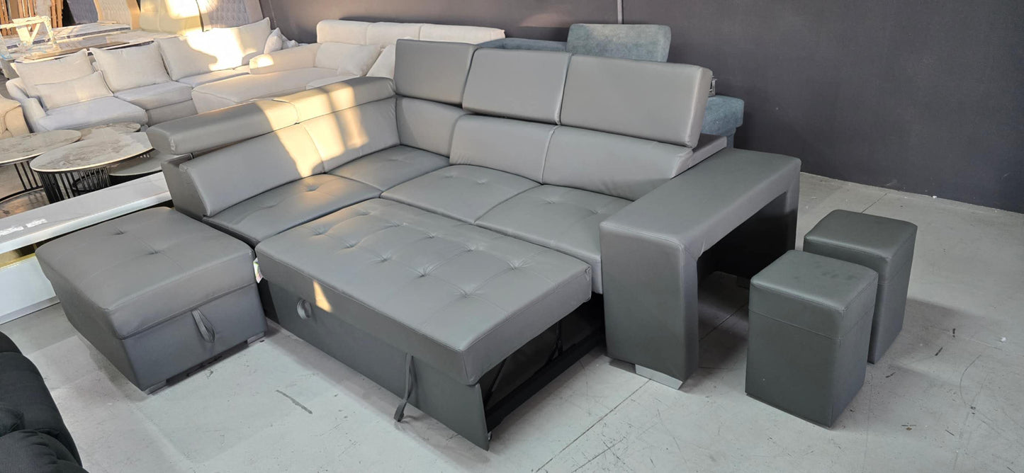 PU leather bed sofa