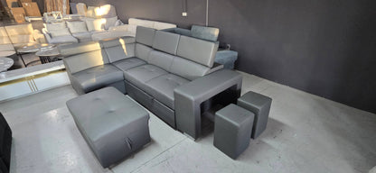 PU leather bed sofa