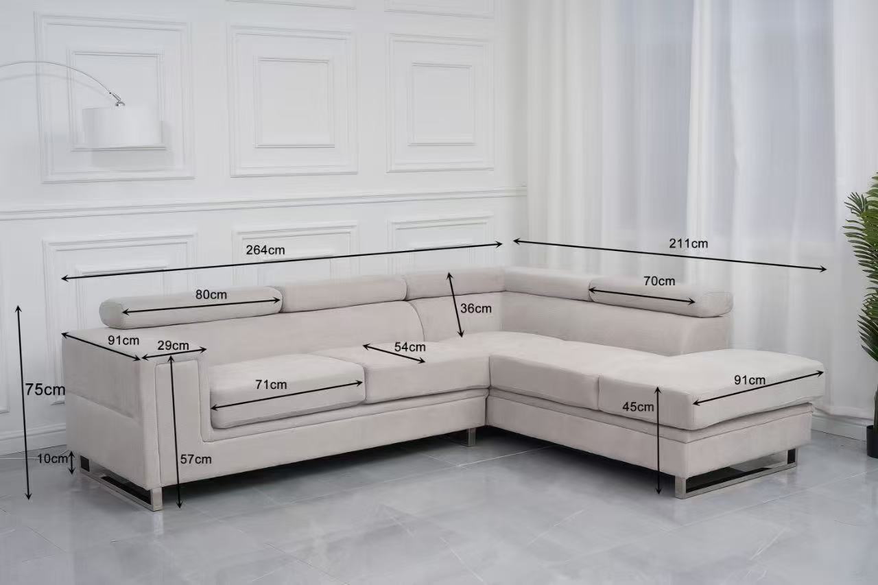 L-Shaped Velvet sofa