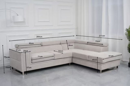L-Shaped Velvet sofa