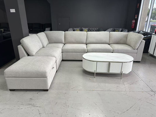 L-Shaped Electric Recliner Velvet Sofa