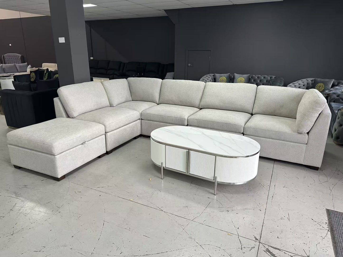 L-Shaped Electric Recliner Velvet Sofa