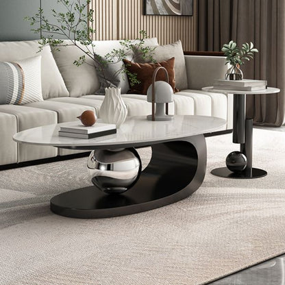 (713) Artificial Marble Oval/Round Coffee Table