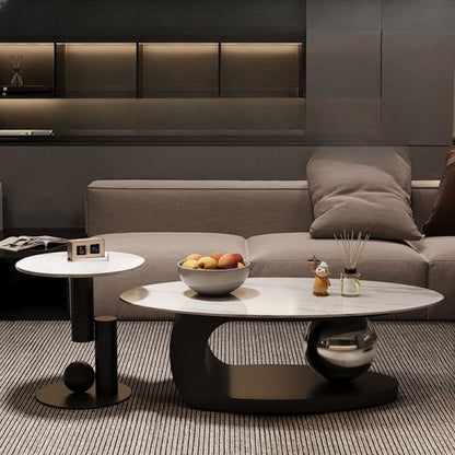 (713) Artificial Marble Oval/Round Coffee Table