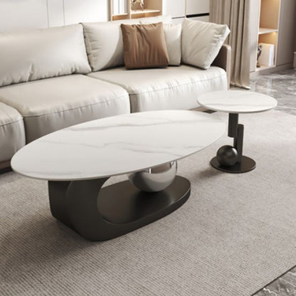 (713) Artificial Marble Oval/Round Coffee Table