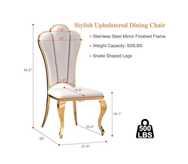 Chair PU Leather Metal Gold Leg