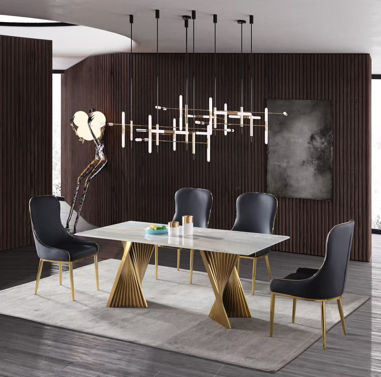 Real Marble 3cm Thicker Dining Table Stainless Leg