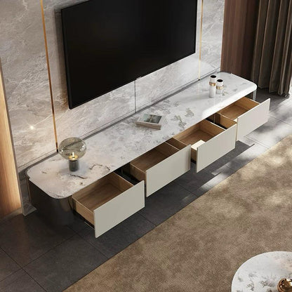 (721) Artificial Marble TV Unit w/ Round Coffee Table