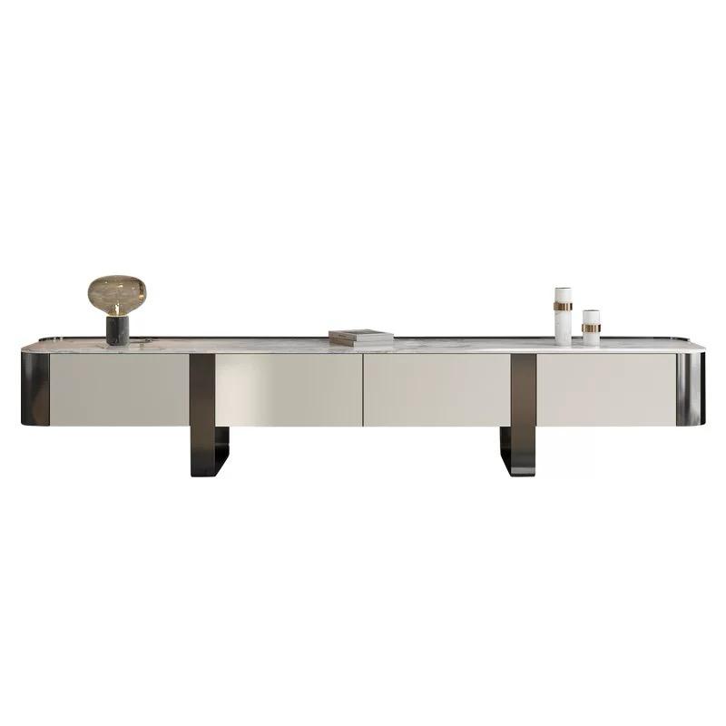 (721) Artificial Marble TV Unit w/ Round Coffee Table