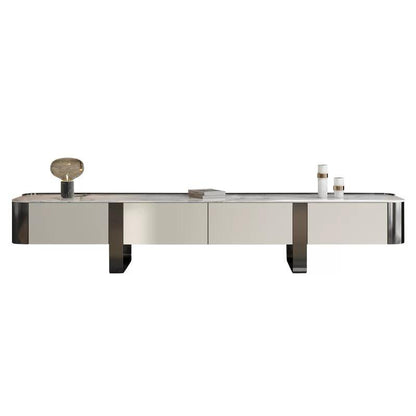 (721) Artificial Marble TV Unit w/ Round Coffee Table