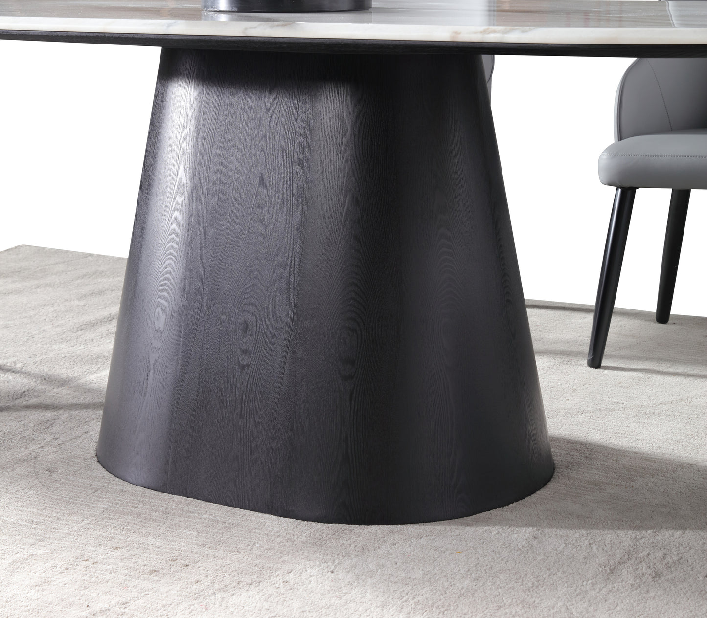 Oval Black Wood Leg