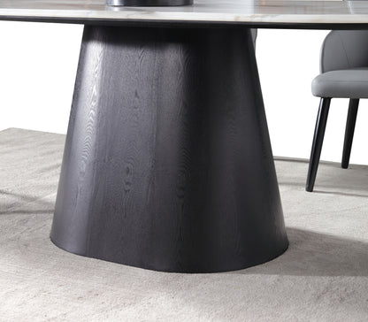Oval Black Wood Leg