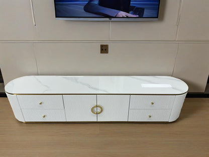 (814) Oval TV Unit w/ Round Coffee Table