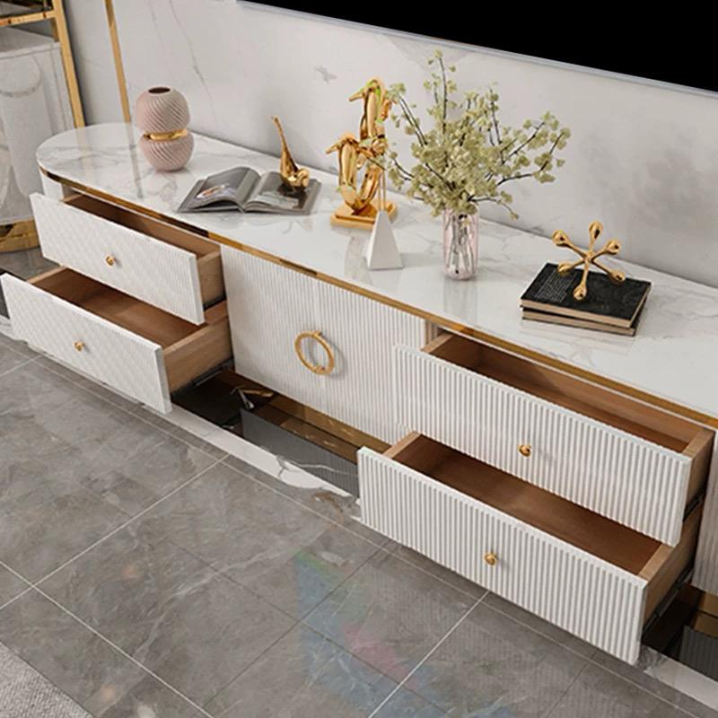 (814) Oval TV Unit w/ Round Coffee Table