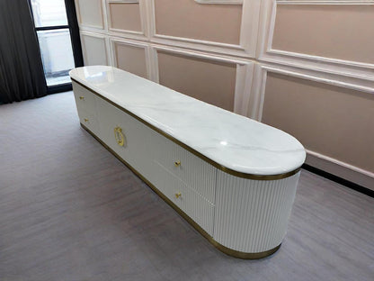 (814) Oval TV Unit w/ Round Coffee Table