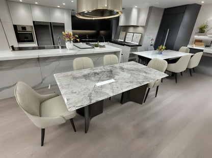 (828) Real Marble Dining Table Stainless Leg