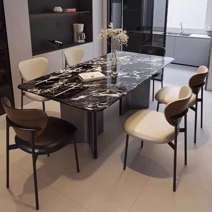 (828) Real Marble Dining Table Stainless Leg