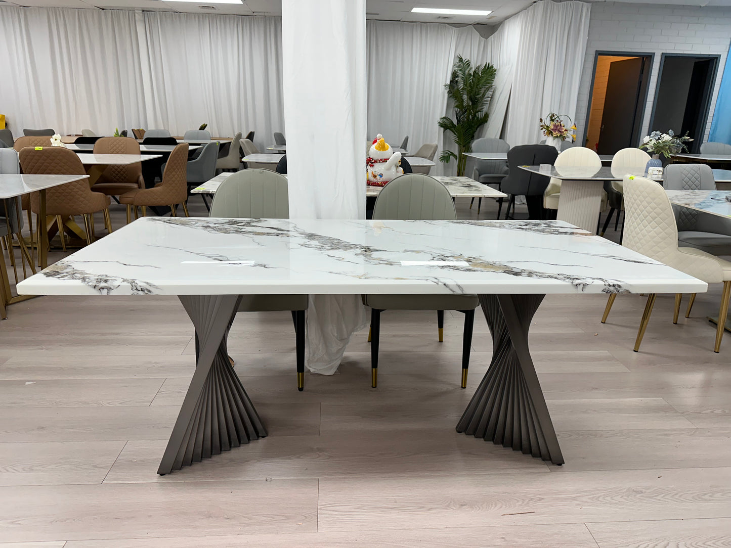Real Marble 3cm Thicker Dining Table Stainless Leg