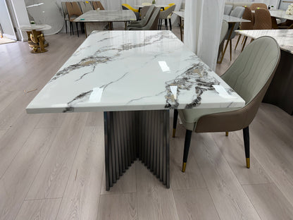 Real Marble 3cm Thicker Dining Table Stainless Leg